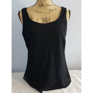 Virgo Womans Sleeveless Tag Top Size 12 Black